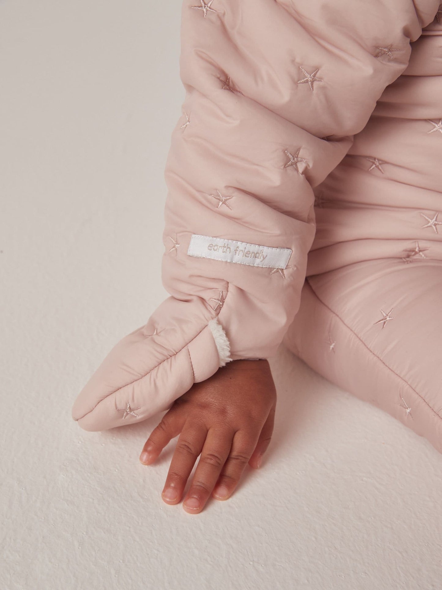 The White Company Pink Star Quilted Pramsuit image 4