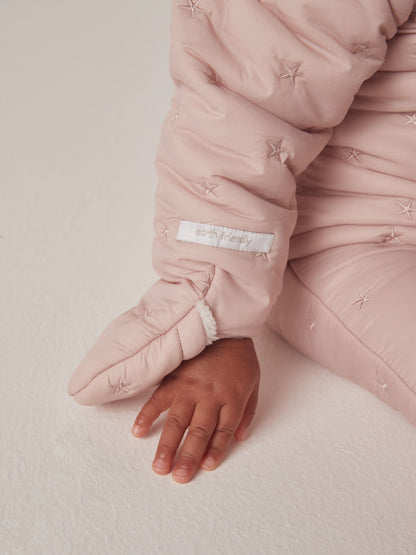 The White Company Pink Star Quilted Pramsuit image 4