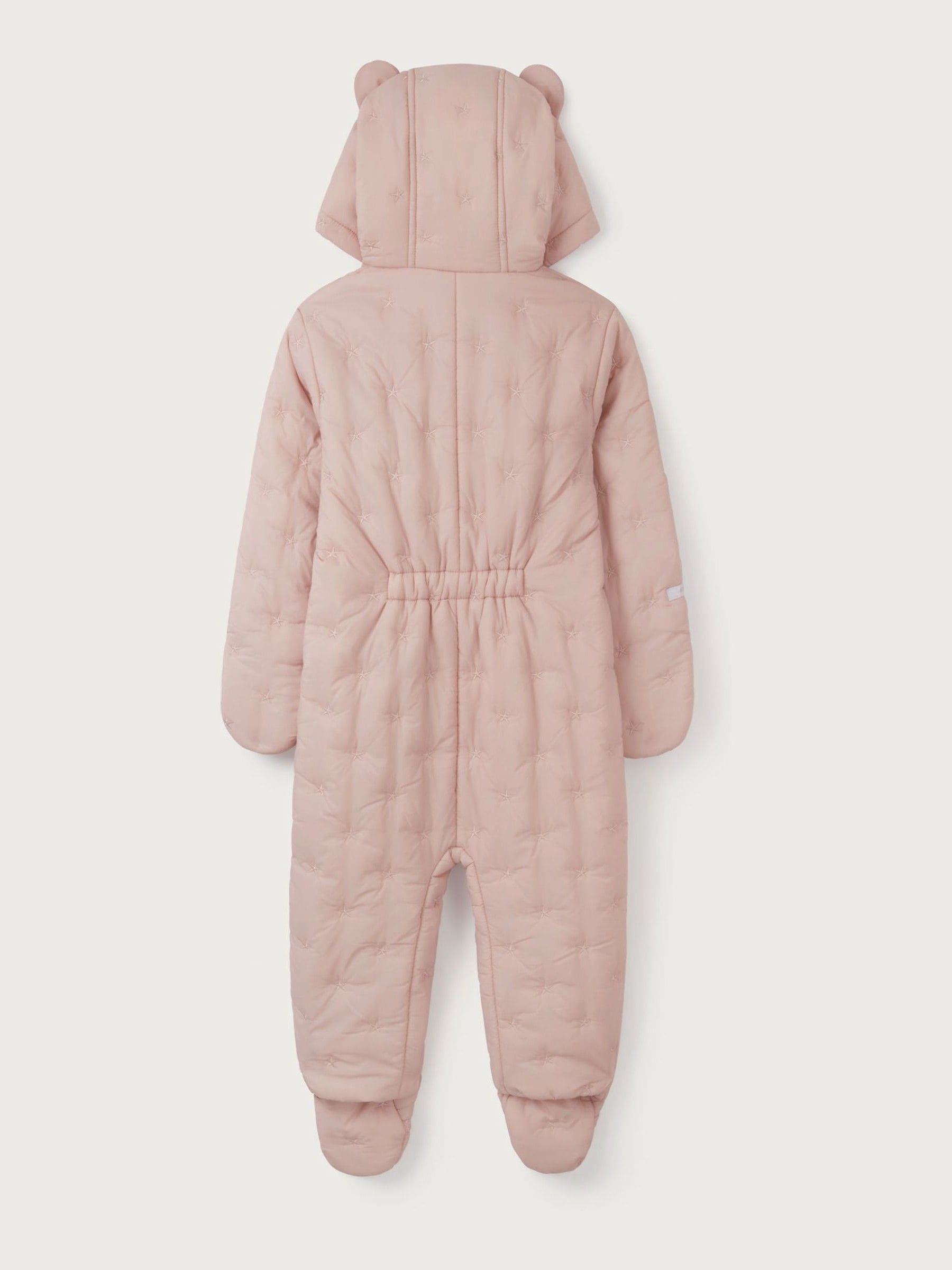 The White Company Pink Star Quilted Pramsuit image 6