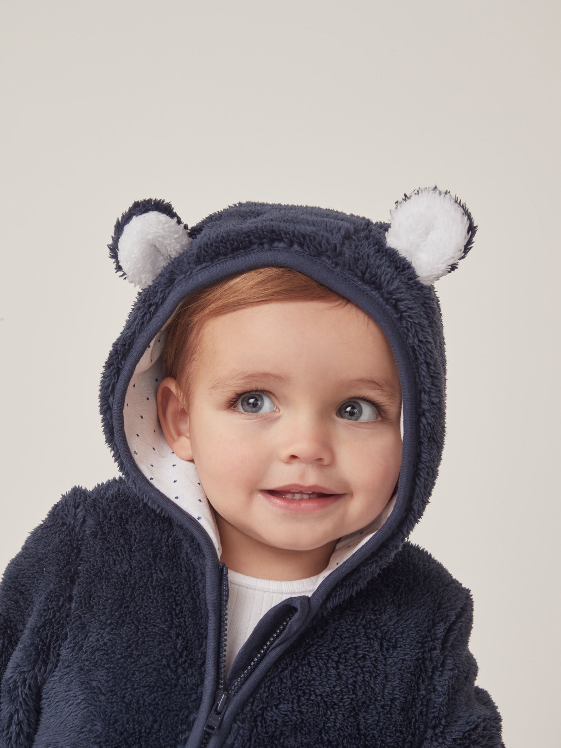The White Company Blue Pebble Fleece Romper image 3