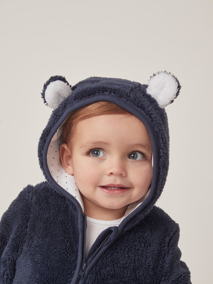 The White Company Blue Pebble Fleece Romper image 3