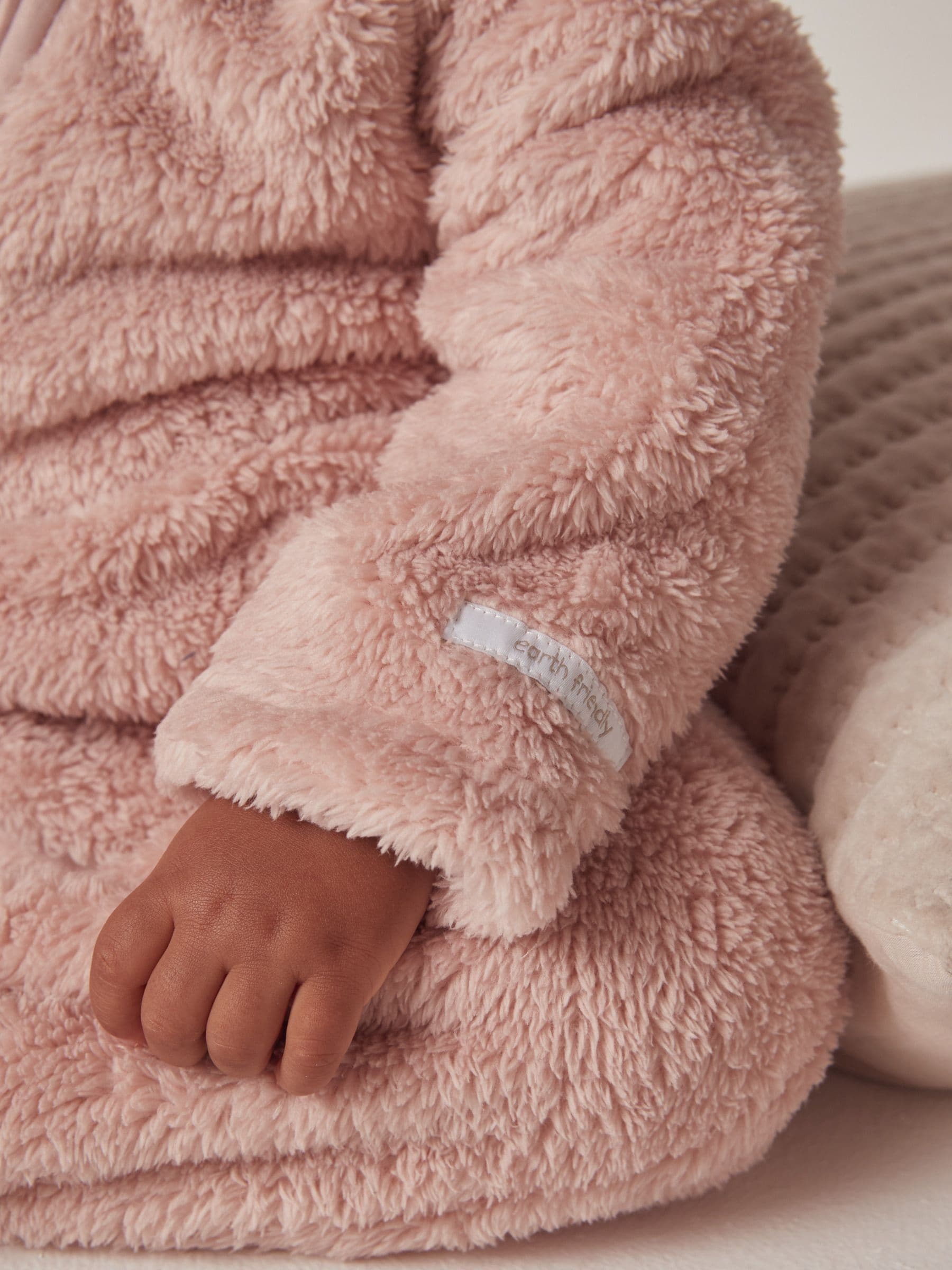 The White Company Pink Pebble Fleece Romper image 4