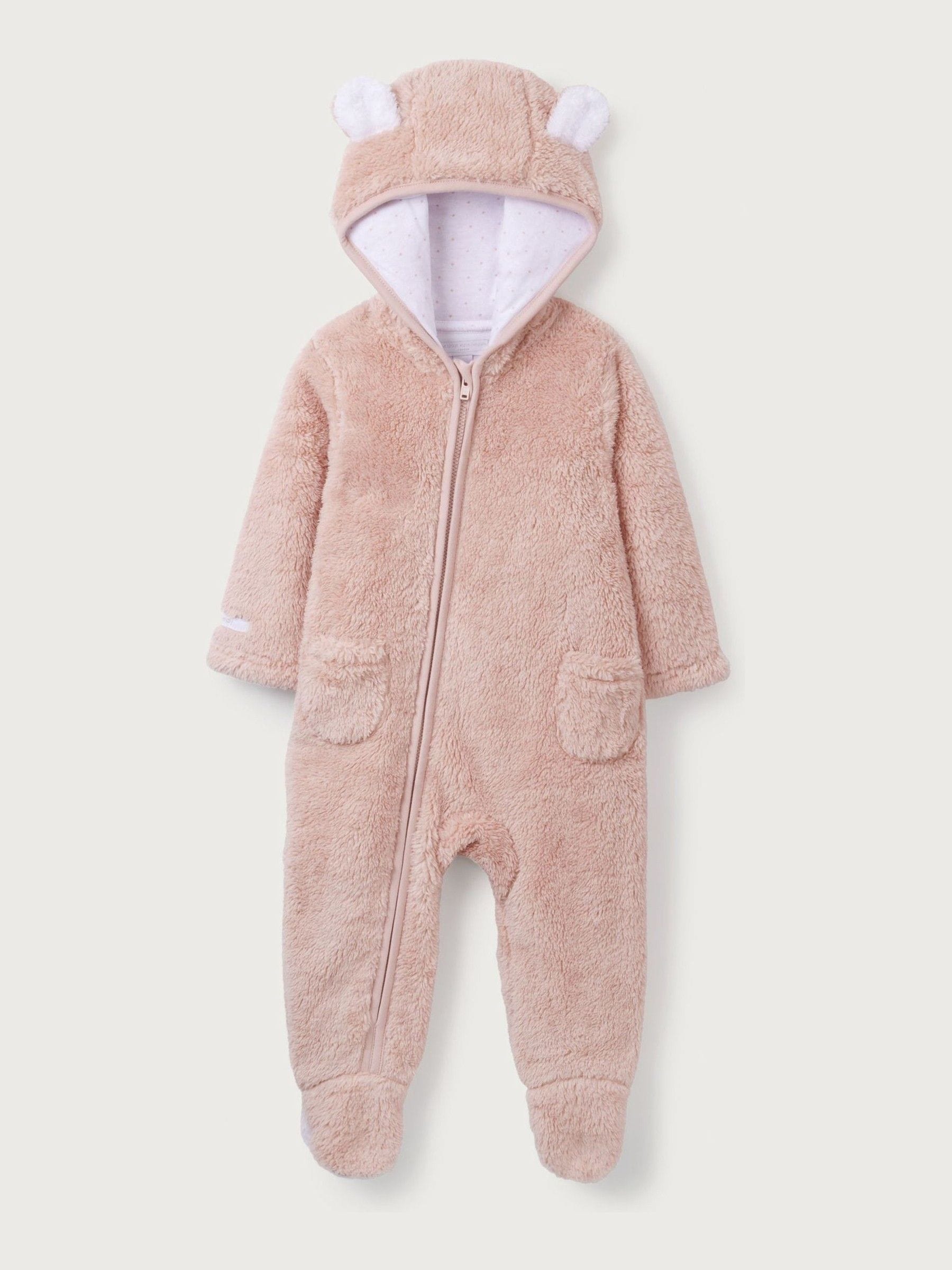 The White Company Pink Pebble Fleece Romper image 5