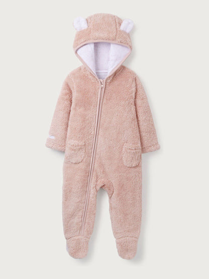 The White Company Pink Pebble Fleece Romper image 5