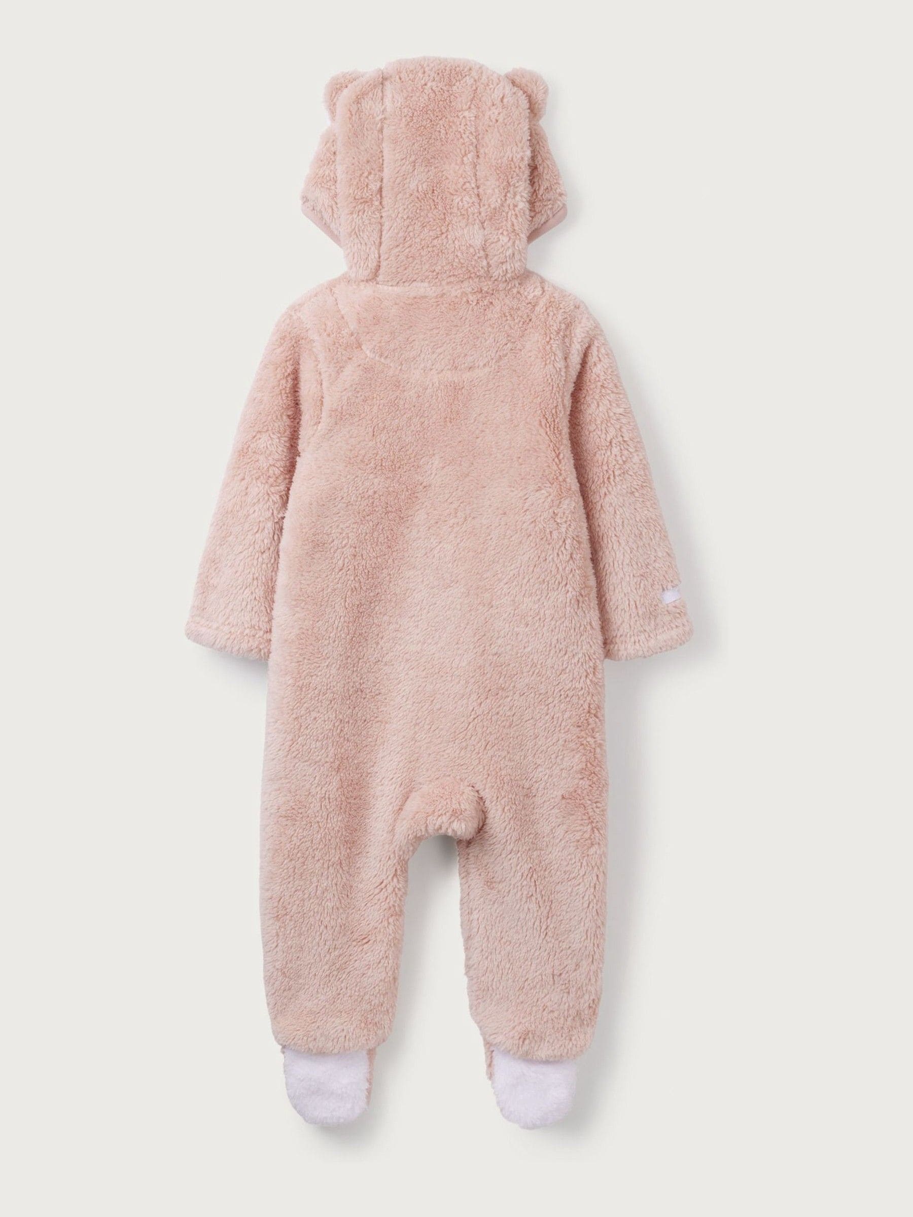 The White Company Pink Pebble Fleece Romper image 6