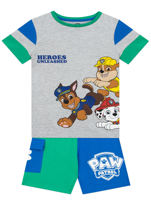 Character Grey Paw Patrol 100% Cotton T-Shirt and Shorts Set image 1