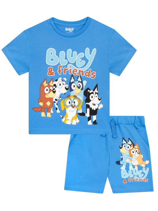 Character Blue 100% Cotton T-Shirt And Shorts Set image 1
