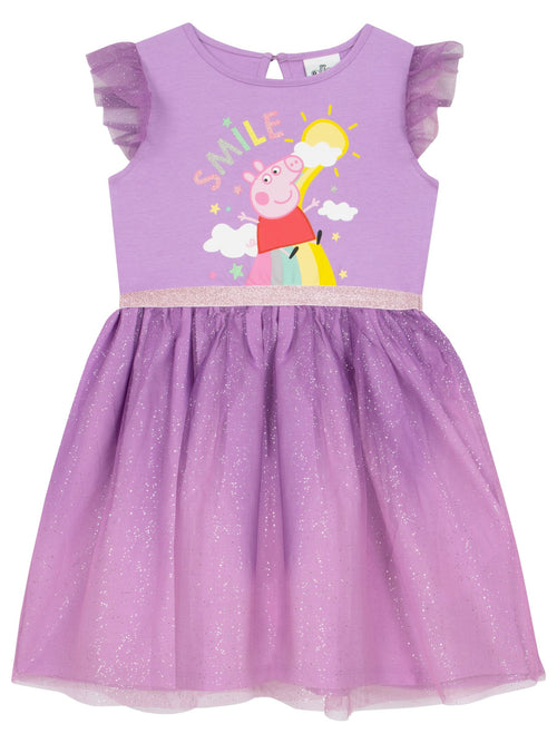 Character Purple Peppa Pig 100% Cotton Party Dress image 1