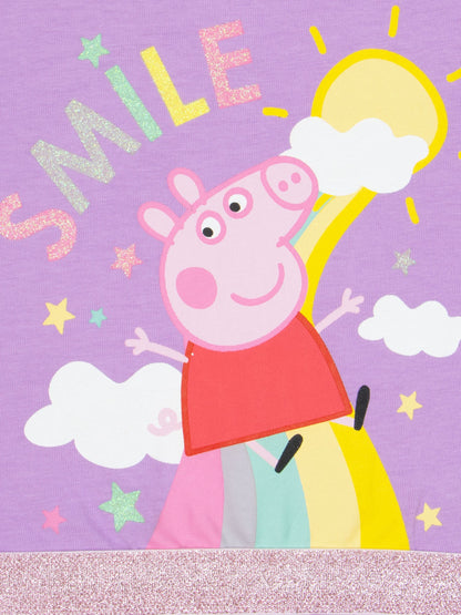 Character Purple Peppa Pig 100% Cotton Party Dress image 3