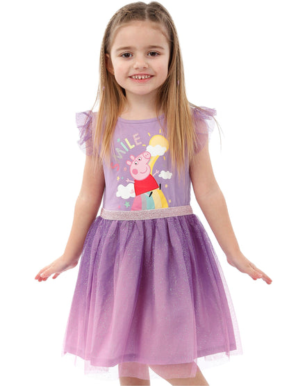 Character Purple Peppa Pig 100% Cotton Party Dress image 7