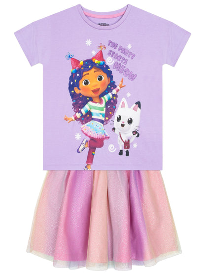 Character Purple Gabbys Dollhouse 100% Cotton Top and Skirt Set - image 1