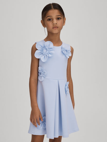 Dsiney Kidz - Reiss Lilac Posy Junior Pleated Flower Scuba Dress image 1