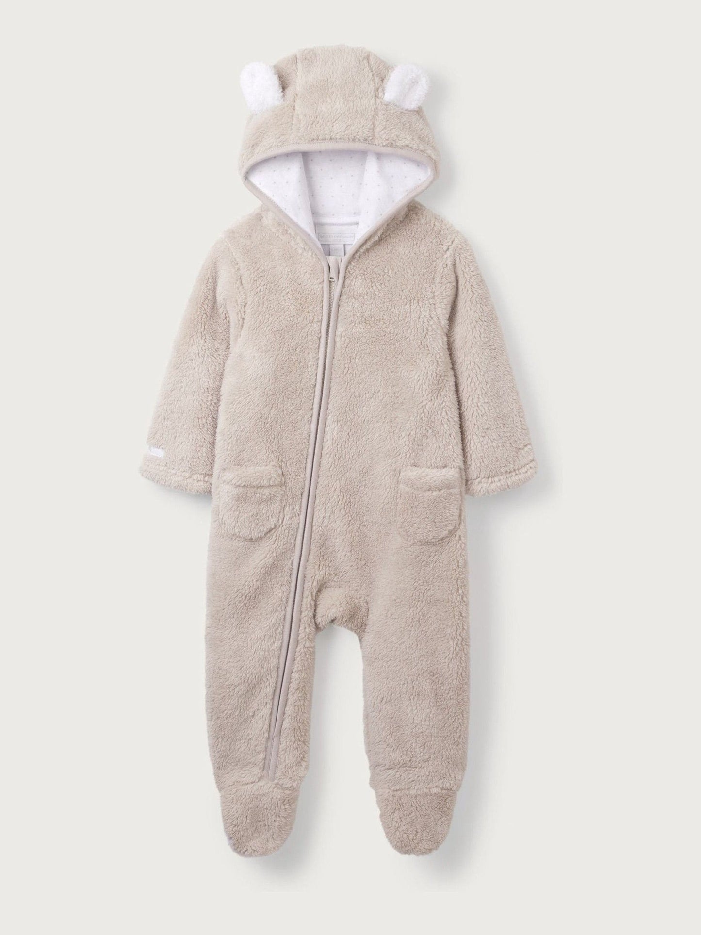 The White Company Natural Pebble Fleece Romper image 5