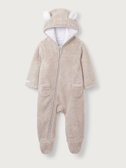 The White Company Natural Pebble Fleece Romper image 5