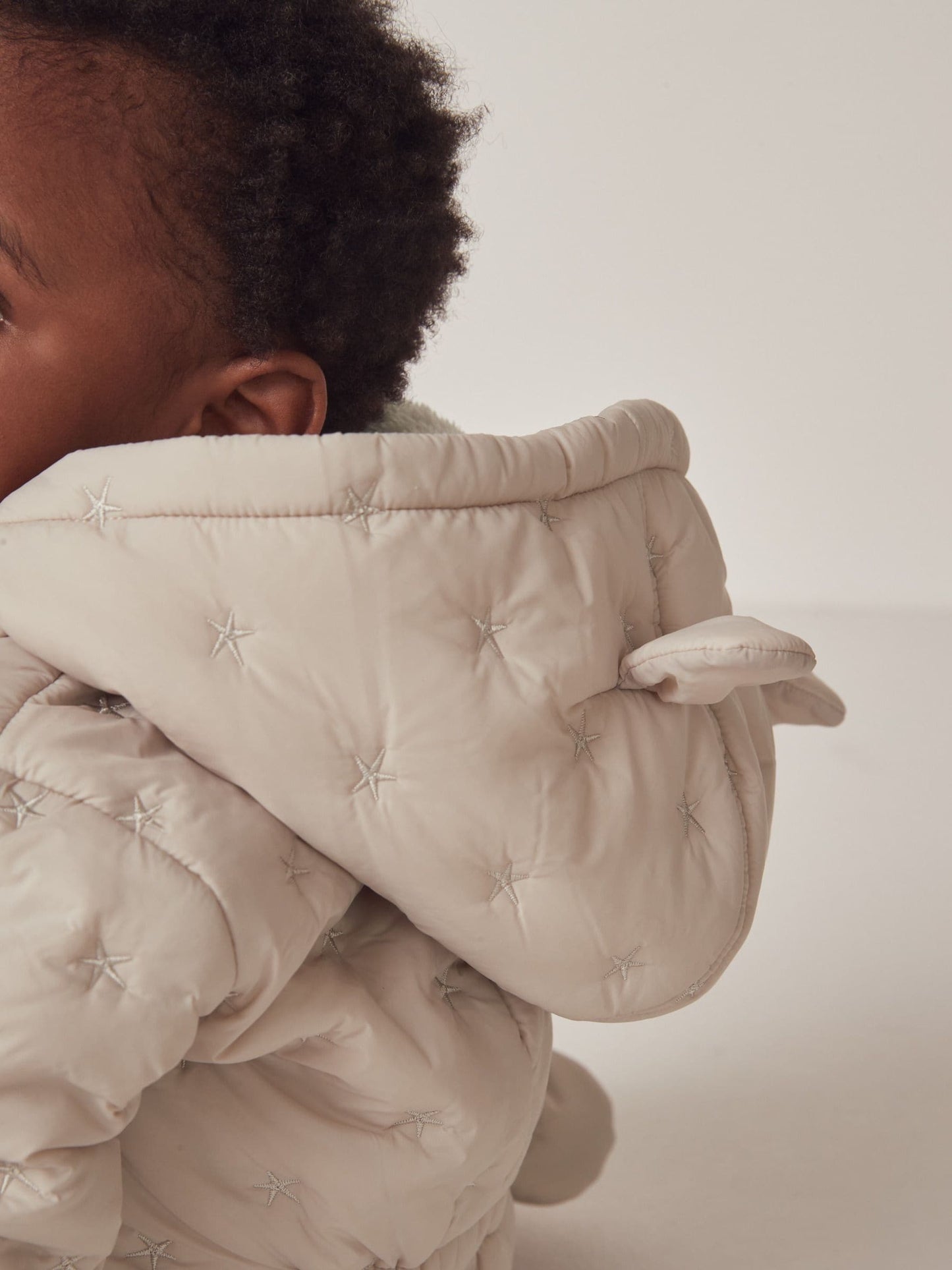 The White Company Natural Star Quilted Pramsuit image 4