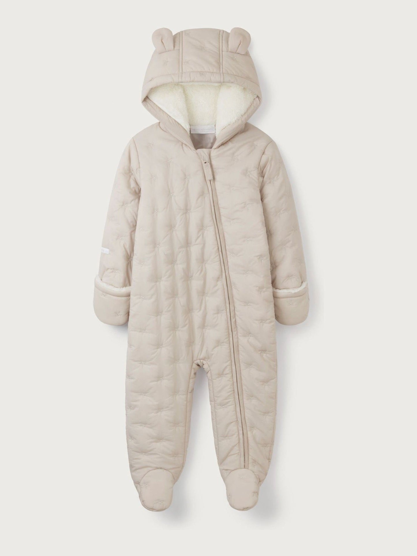 The White Company Natural Star Quilted Pramsuit image 5