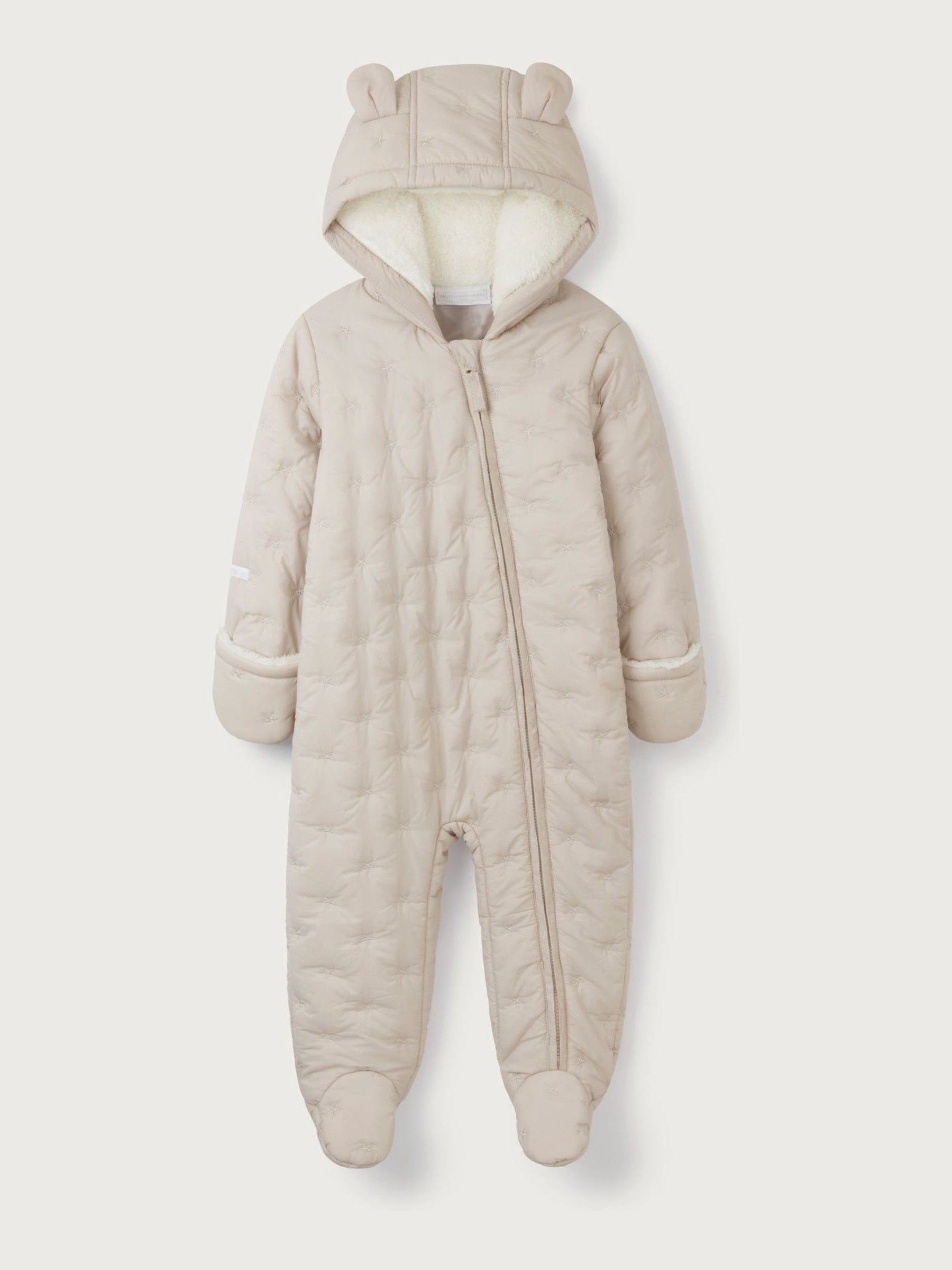 The White Company Natural Star Quilted Pramsuit image 5