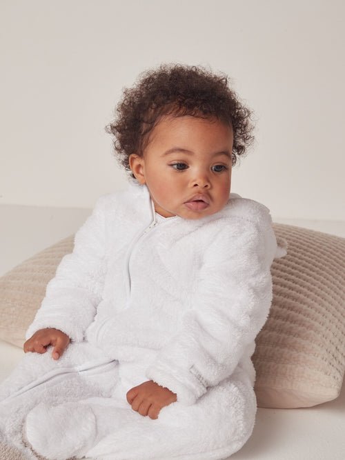 The White Company White Pebble Fleece Romper image 1