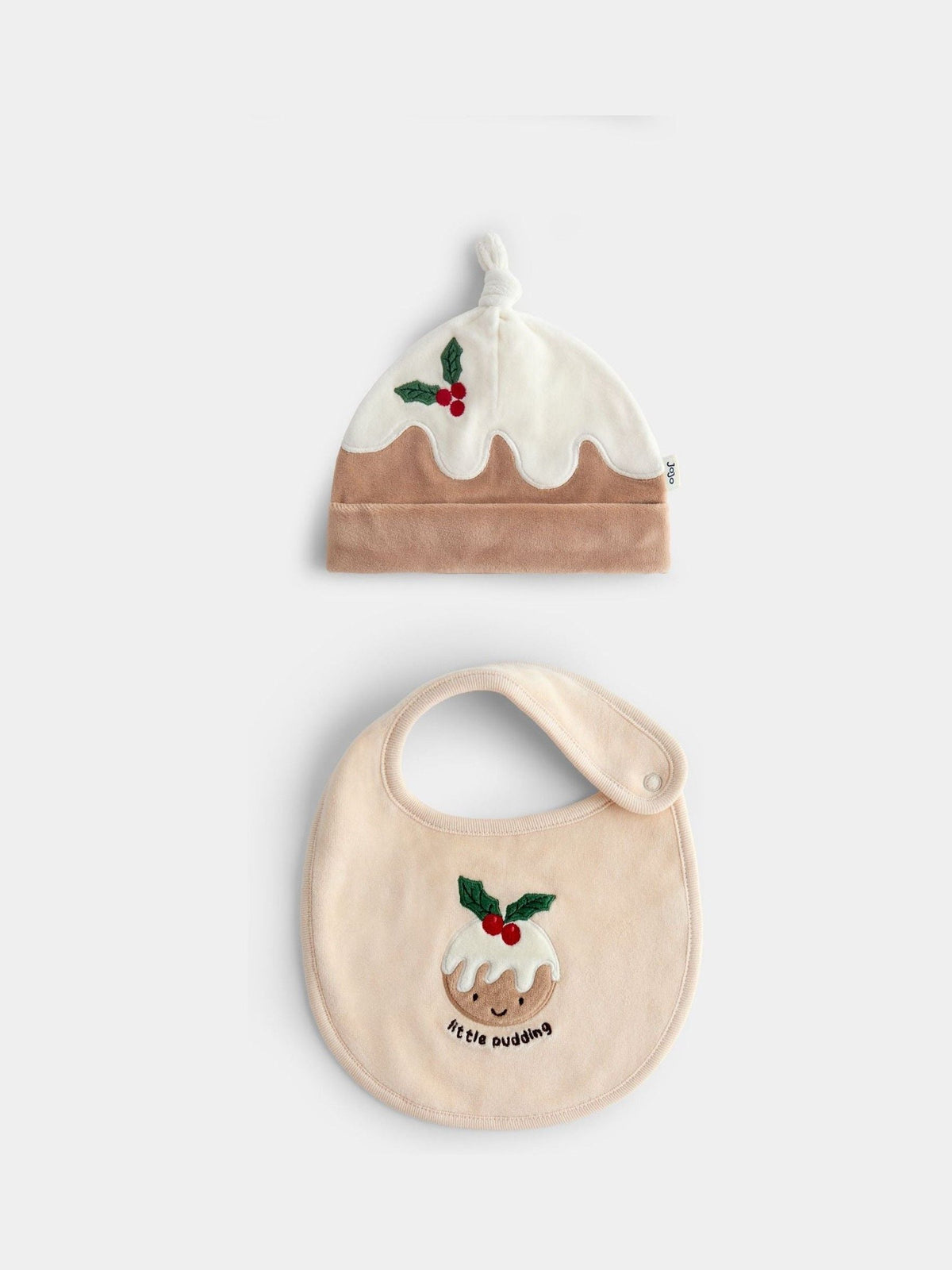 Jojo Maman Bébé Brown Baby Hat and Bib Set - image 1