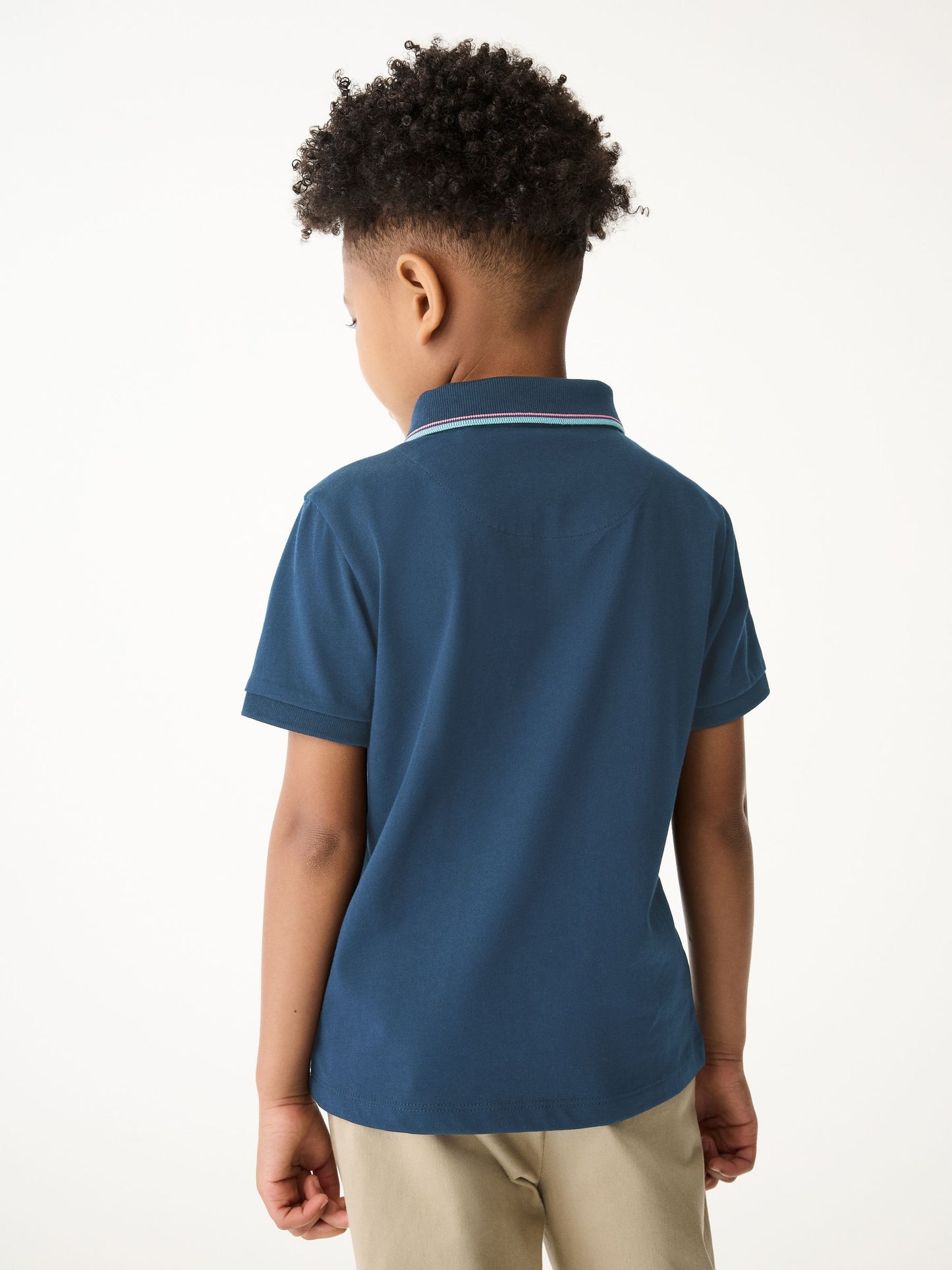 Dsiney Kidz - Paul Smith Junior Navy Short Sleeve Artist Quarter Zip Polo Shirt image 2
