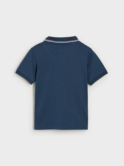 Dsiney Kidz - Paul Smith Junior Navy Short Sleeve Artist Quarter Zip Polo Shirt image 5