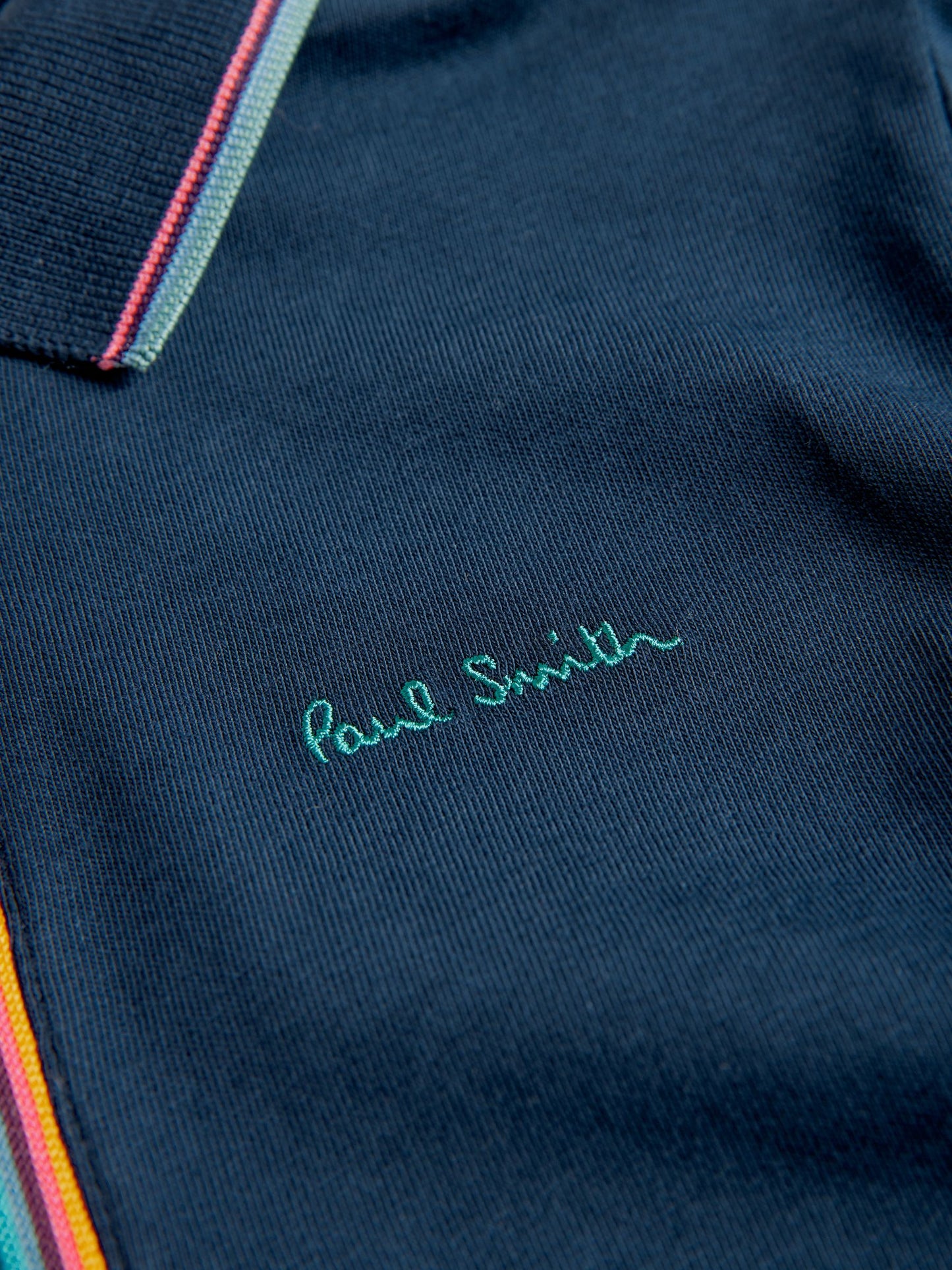 Dsiney Kidz - Paul Smith Junior Navy Short Sleeve Artist Quarter Zip Polo Shirt image 7