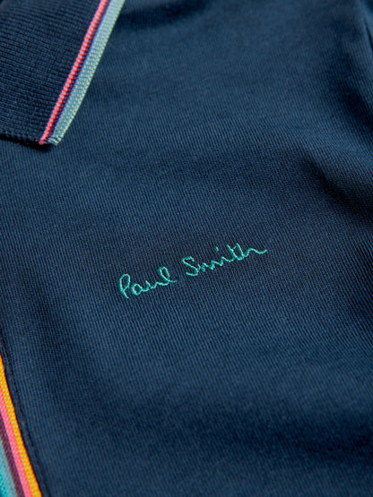 Dsiney Kidz - Paul Smith Junior Navy Short Sleeve Artist Quarter Zip Polo Shirt image 7