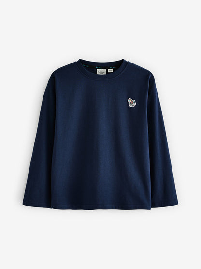 Dsiney Kidz - Paul Smith Junior Navy/Grey Signature Long Sleeve T-Shirts 3 Pack image 2