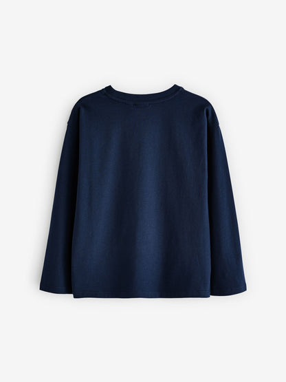 Dsiney Kidz - Paul Smith Junior Navy/Grey Signature Long Sleeve T-Shirts 3 Pack image 3