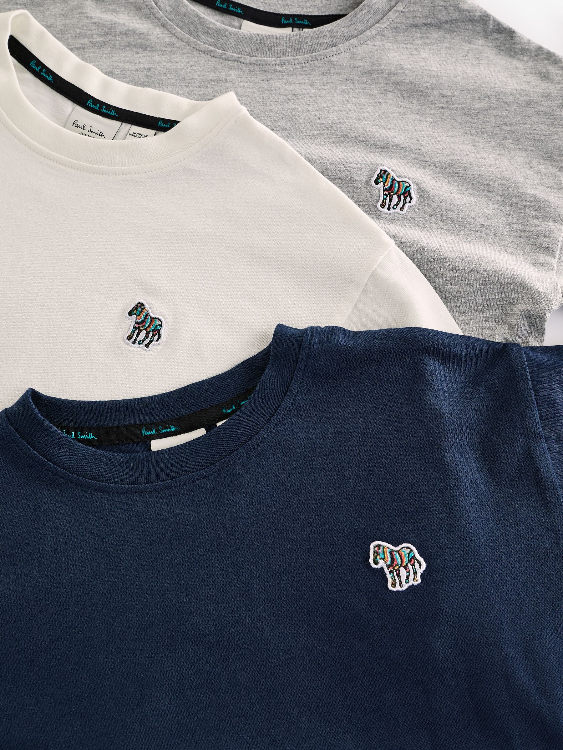 Dsiney Kidz - Paul Smith Junior Navy/Grey Signature Long Sleeve T-Shirts 3 Pack image 6
