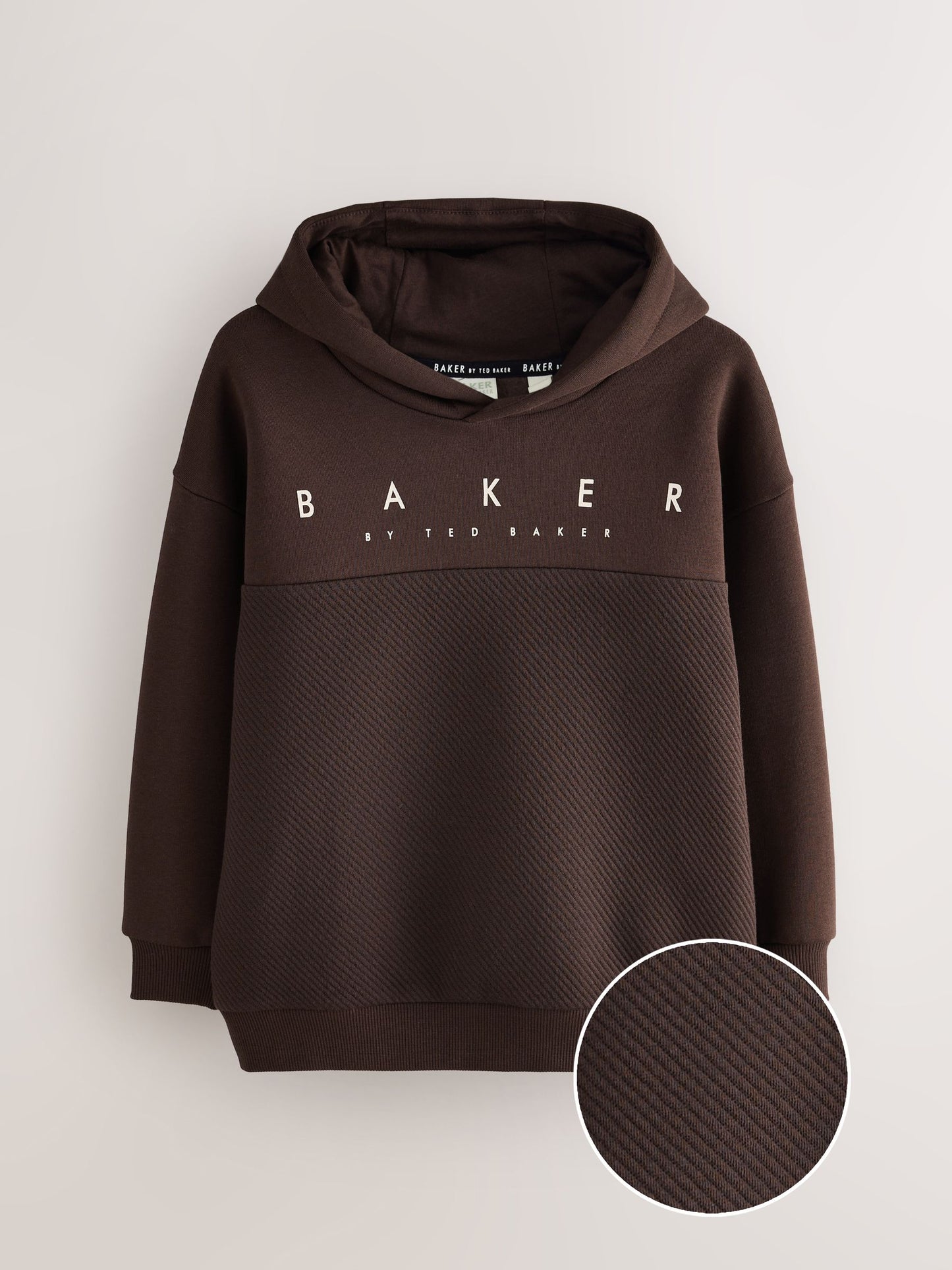 Dsiney Kidz - Baker by Ted Baker Brown Oversized Textured Hoodie image 3