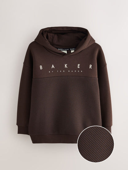 Dsiney Kidz - Baker by Ted Baker Brown Oversized Textured Hoodie image 3