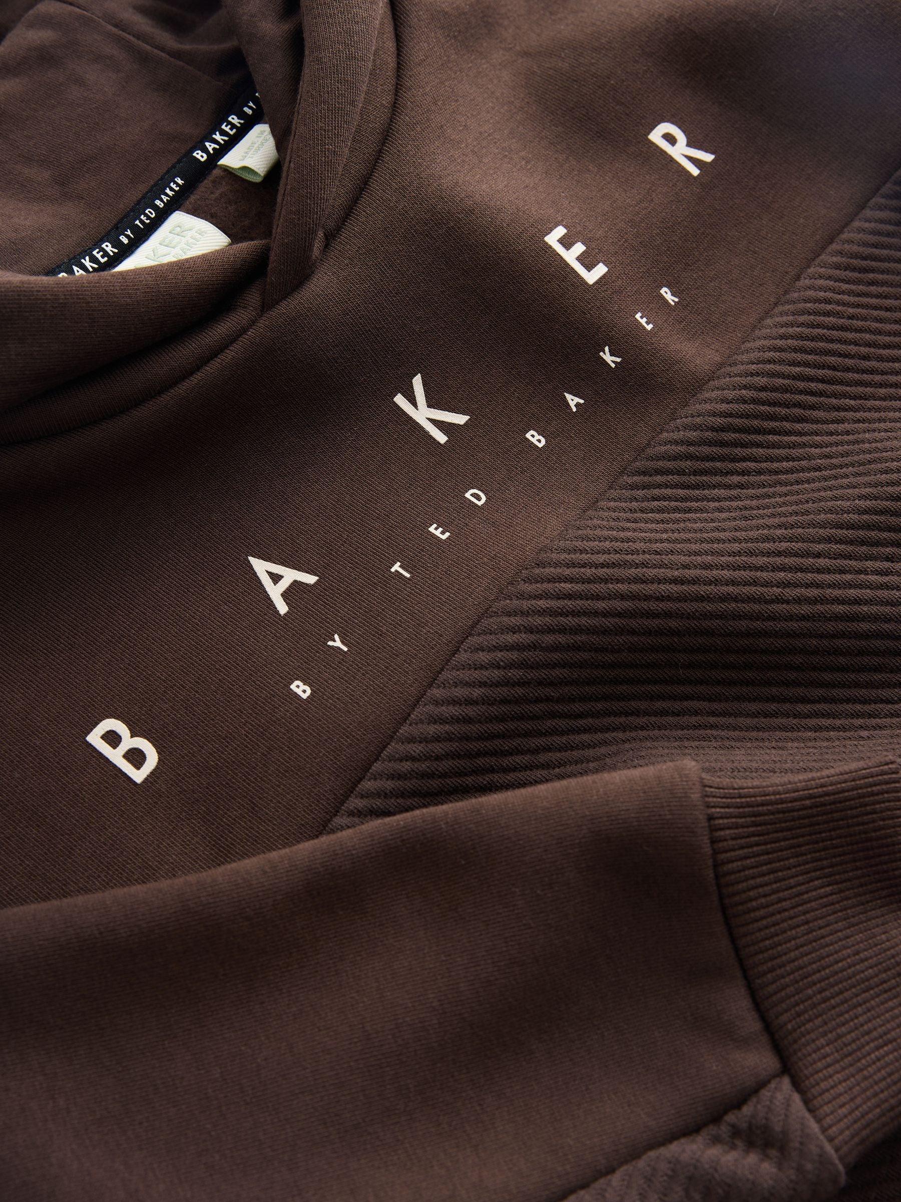 Dsiney Kidz - Baker by Ted Baker Brown Oversized Textured Hoodie image 6