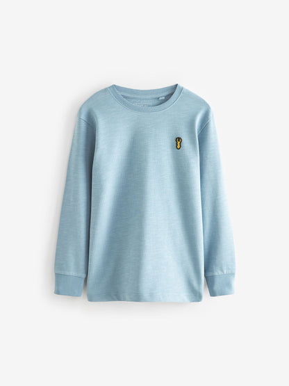 Dsiney Kidz - Blue/Green/Grey/Stone Stag Logo Long Sleeve Cosy T-Shirts 4 Pack (3-16yrs) image 2