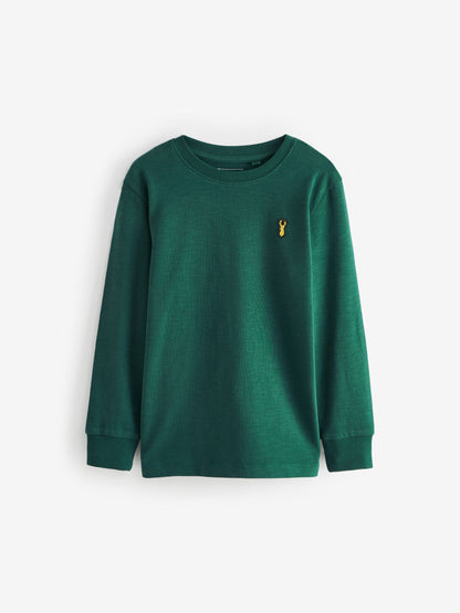 Dsiney Kidz - Blue/Green/Grey/Stone Stag Logo Long Sleeve Cosy T-Shirts 4 Pack (3-16yrs) image 5
