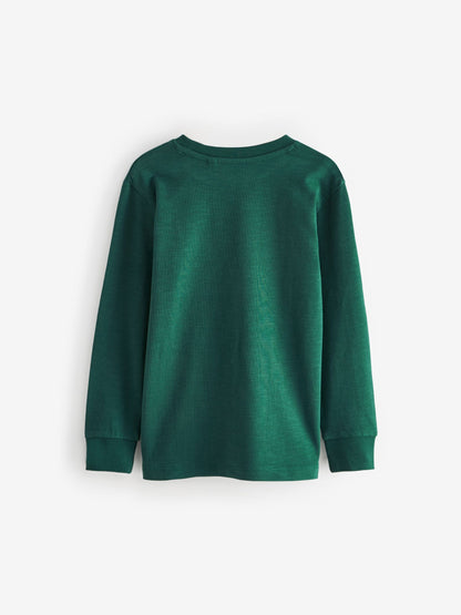 Dsiney Kidz - Blue/Green/Grey/Stone Stag Logo Long Sleeve Cosy T-Shirts 4 Pack (3-16yrs) image 6