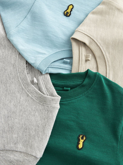 Dsiney Kidz - Blue/Green/Grey/Stone Stag Logo Long Sleeve Cosy T-Shirts 4 Pack (3-16yrs) image 8