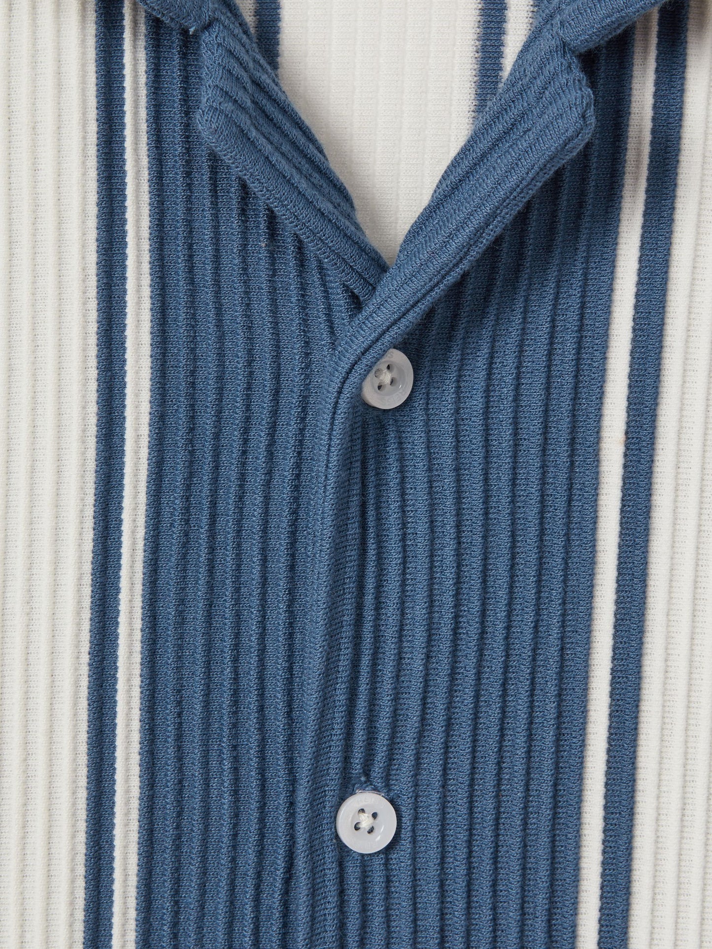 Dsiney Kidz - Reiss Airforce Blue/White Alton 3-9 yrs Ribbed Cuban Collar Shirt image 4