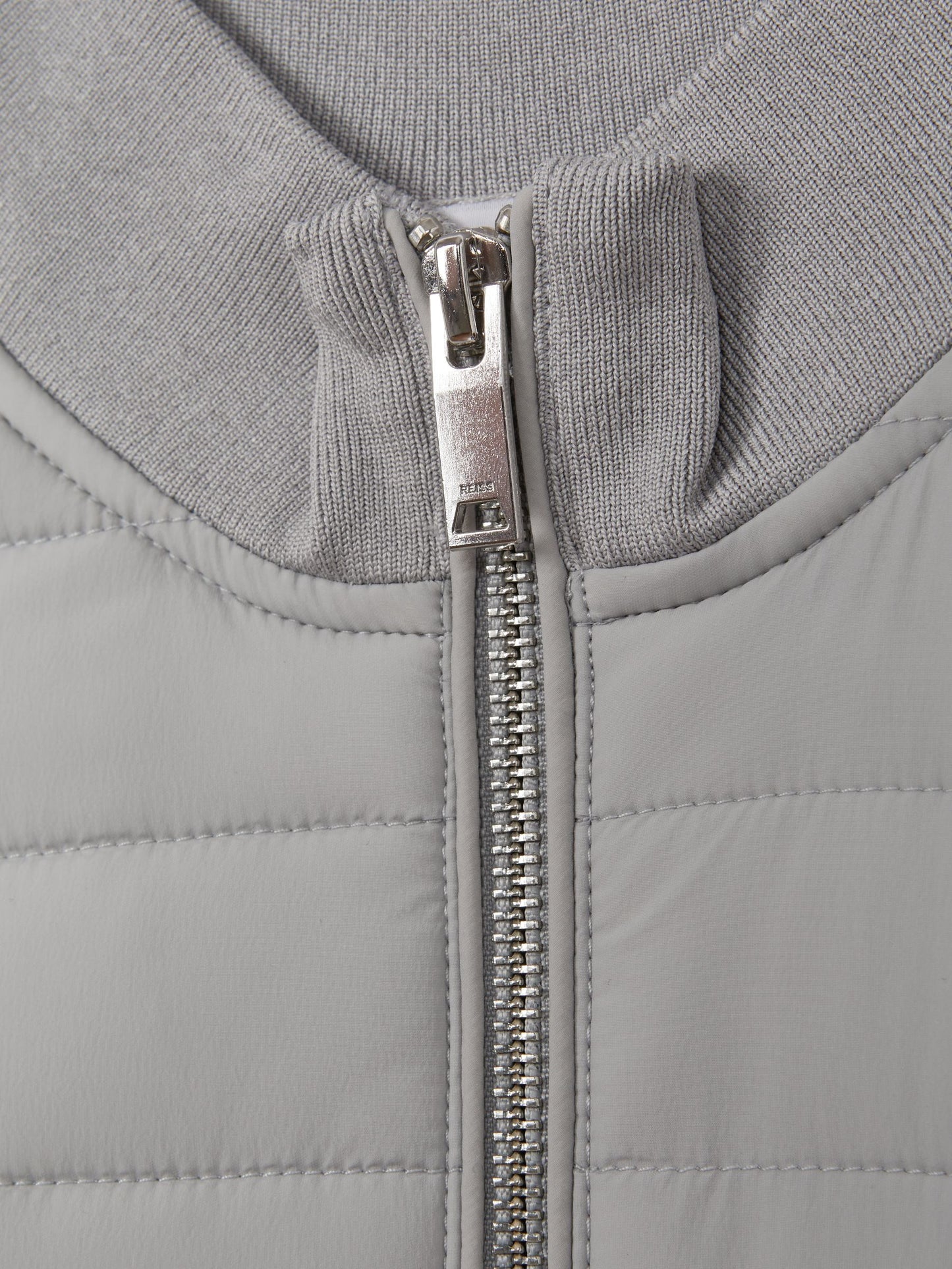 Dsiney Kidz - Reiss Grey Melange Flintoff 9-13 yrs Funnel Neck Quilted Hybrid Jacket image 3
