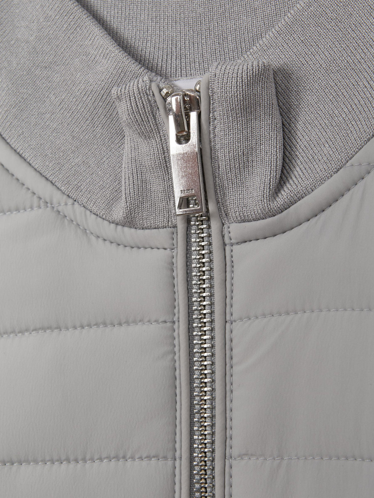 Dsiney Kidz - Reiss Grey Melange Flintoff 9-13 yrs Funnel Neck Quilted Hybrid Jacket image 3