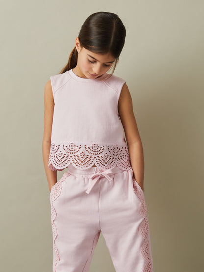 Dsiney Kidz - Reiss Pink Sophie Cotton Broderie Top Co-Ord image 3