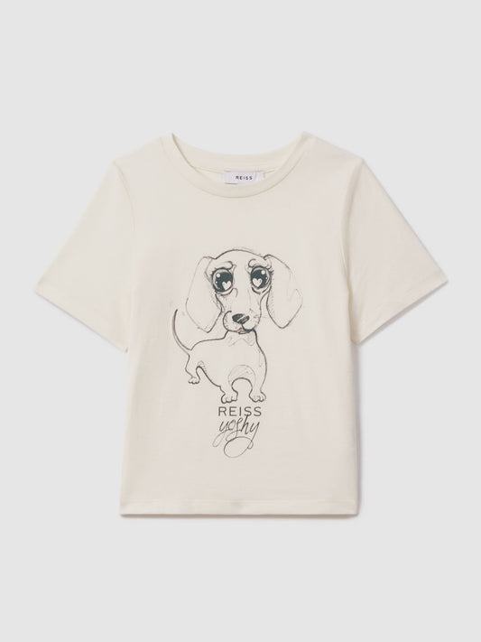 Dsiney Kidz - Reiss Ivory Print Yoshy 9-13 yrs Cotton Print T-Shirt image 1