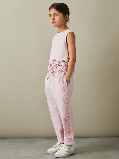Dsiney Kidz - Reiss Pink Sophie 9-13 yrs Cotton Broderie Top Co-Ord image 2