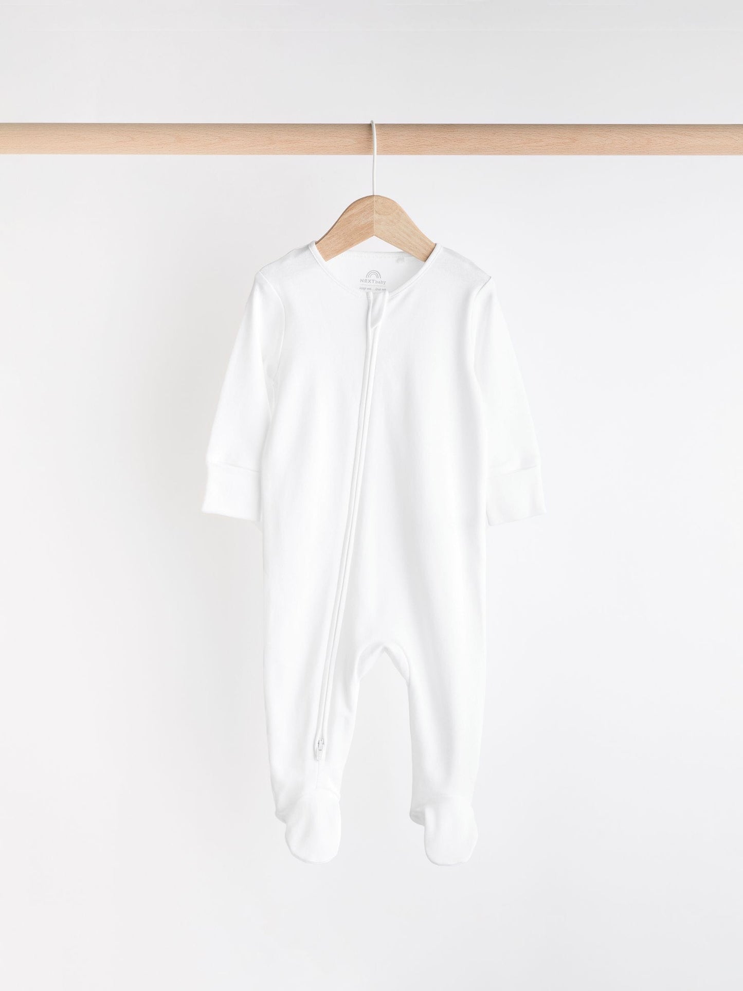 Grey Essential Zipped 100% Cotton Baby Sleepsuits 3 Pack (0-3yrs) image 5