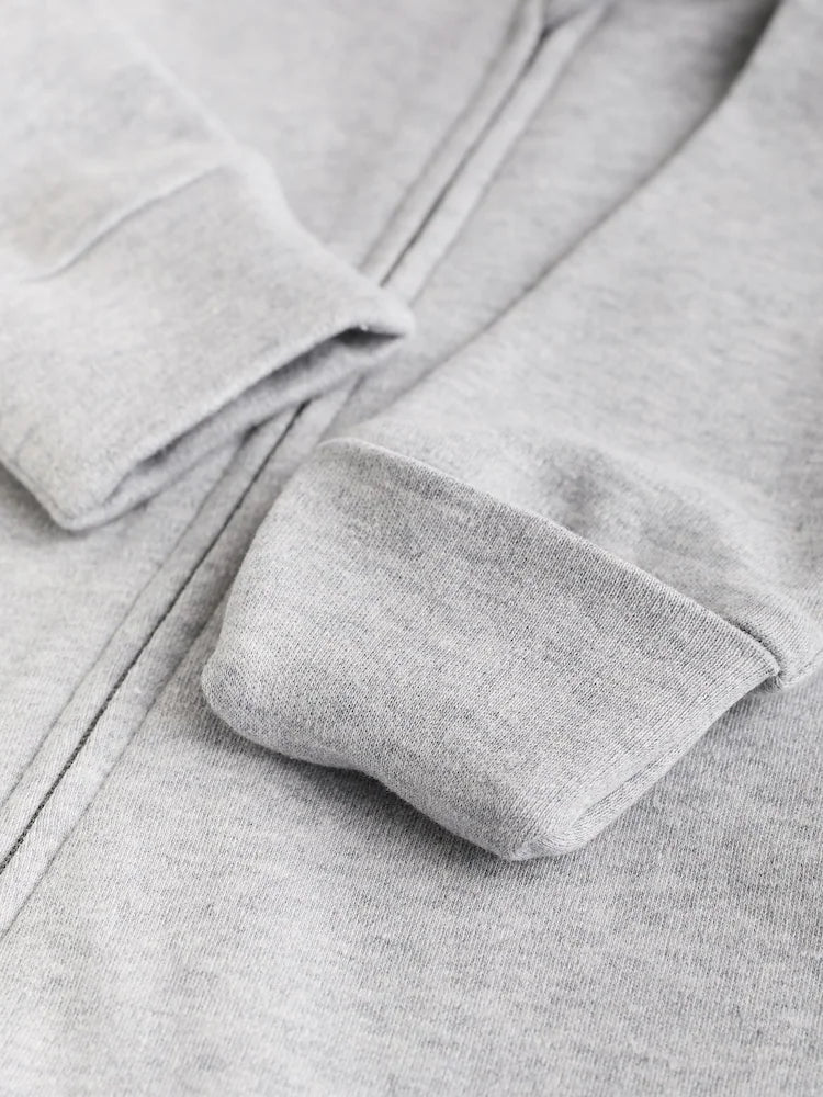 Grey Essential Zipped 100% Cotton Baby Sleepsuits 3 Pack (0-3yrs)