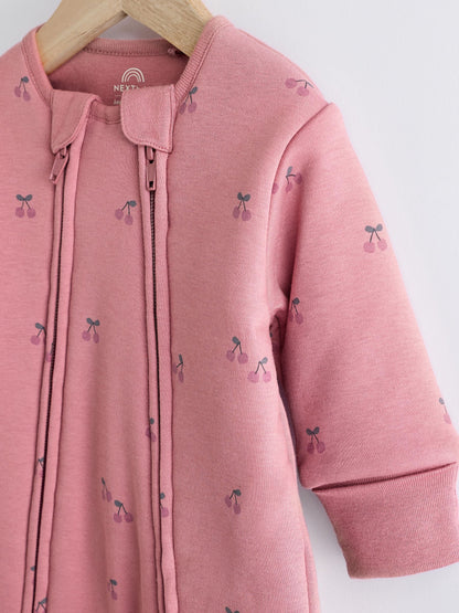 Pink Cherry 2.5 TOG Wadded Baby Sleepsuit image 3