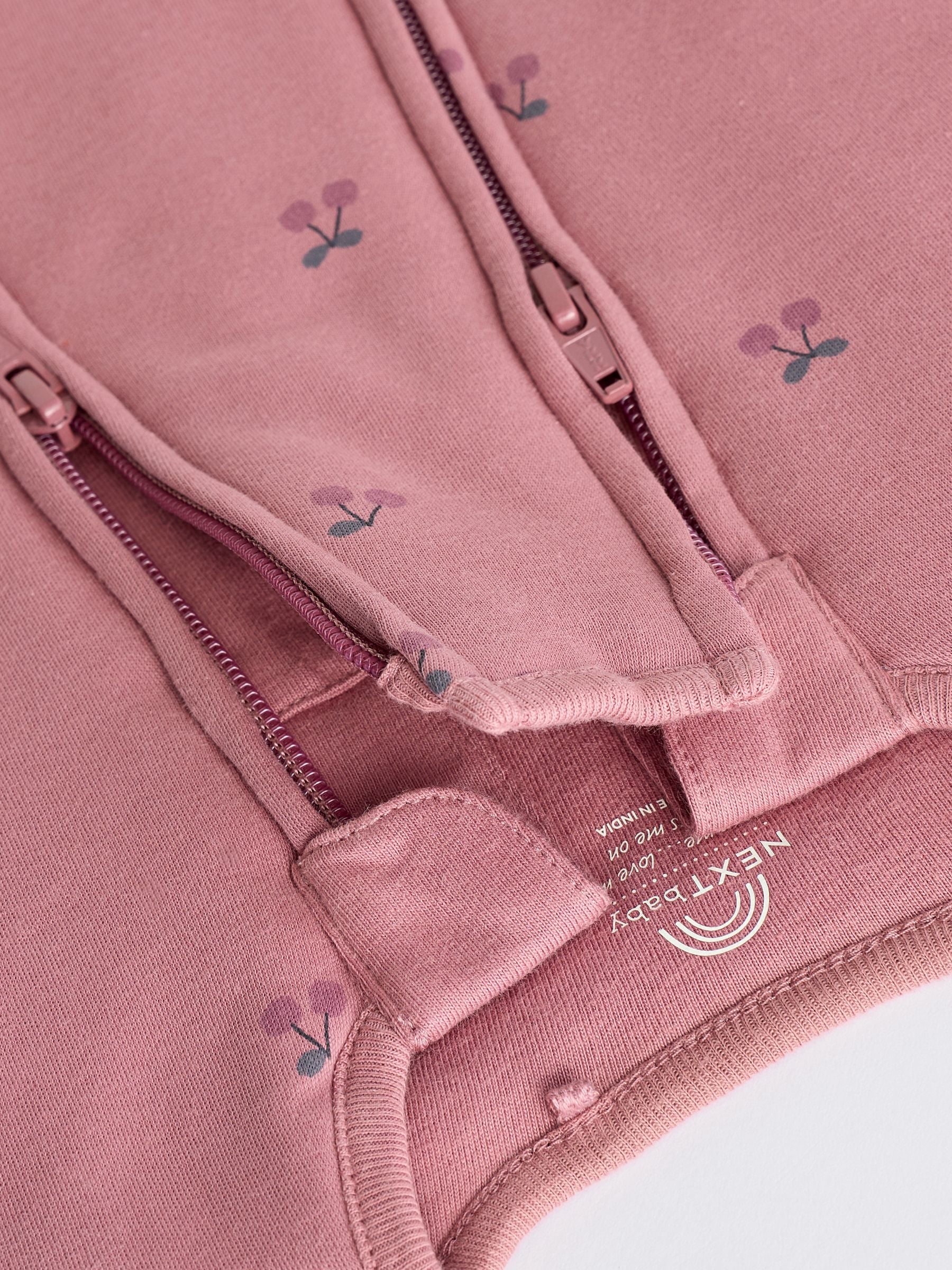 Pink Cherry 2.5 TOG Wadded Baby Sleepsuit image 4