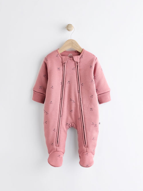Pink Cherry 2.5 TOG Wadded Baby Sleepsuit image 1
