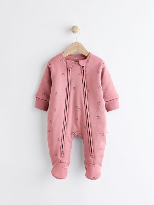 Pink Cherry 2.5 TOG Wadded Baby Sleepsuit image 1