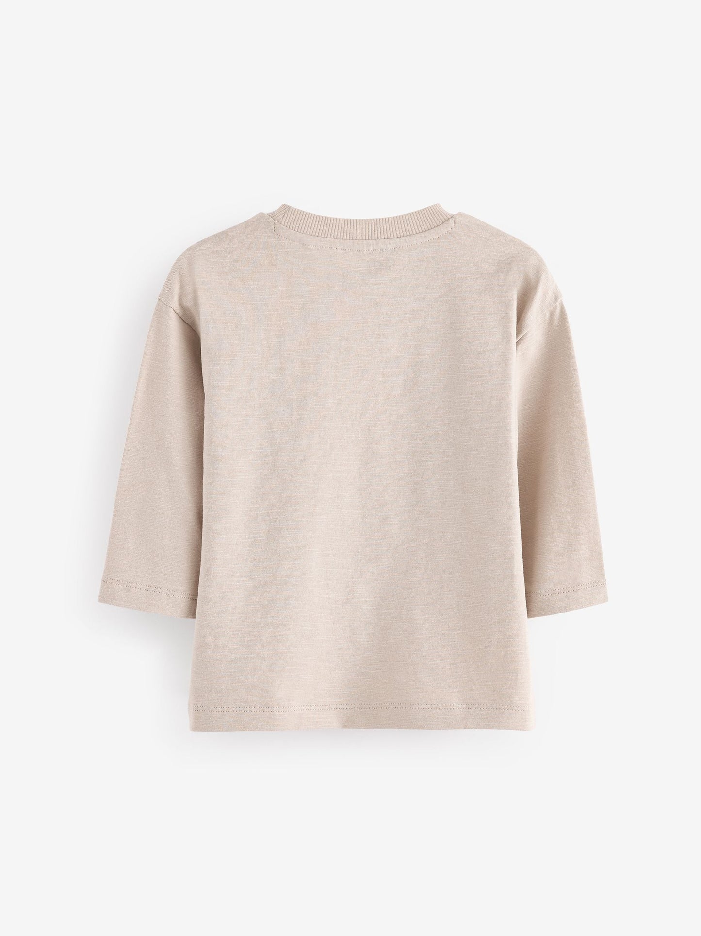 Ecru Cream Long Sleeves Semi Plain T-Shirt (3mths-7yrs) image 2